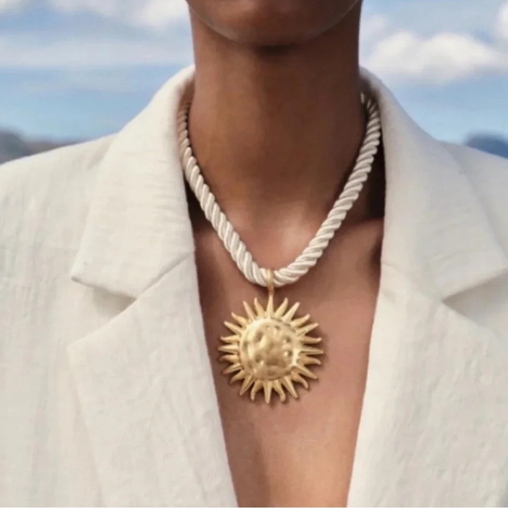 Statement Sun Cord Gold Necklace